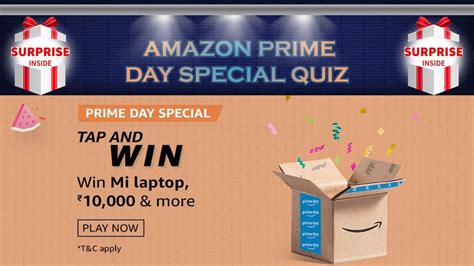 Amazon Prime Day special Quiz Answers (All) Win ₹75000.